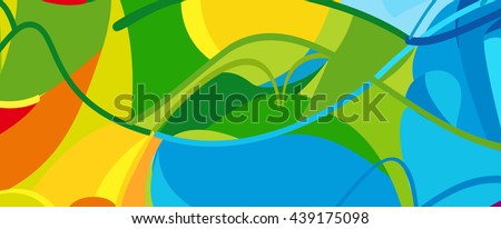 Rio. 2016 Brazil Games abstract colorful pattern. Summer color of athletic games 2016 - Green, orange, yellow, blue. Color shapes and lines. Summer Brazilian Sport background. For design advertising. - stock vector Rio. 2016 Brazil Games abstract colorful pattern. Summer color of athletic games 2016 - Green, orange, yellow, blue. Color shapes and lines. Summer Brazilian Sport background. For design advertising. - stock vector