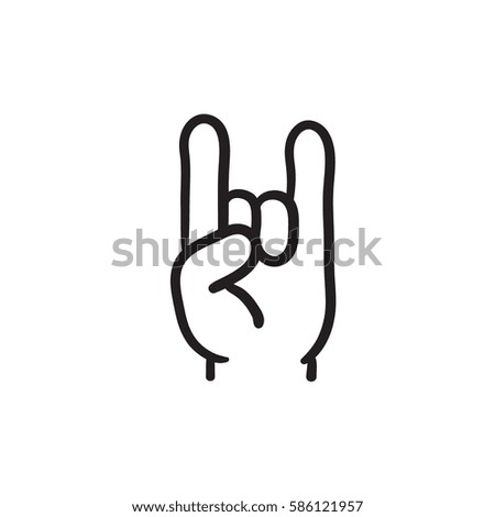 Rock and roll hand sign vector sketch icon isolated on background. Hand drawn Rock and roll hand sign icon. Rock and roll hand sign sketch icon for infographic, website or app. Rock and roll hand sign vector sketch icon isolated on background. Hand drawn Rock and roll hand sign icon. Rock and roll hand sign sketch icon for infographic, website or app.