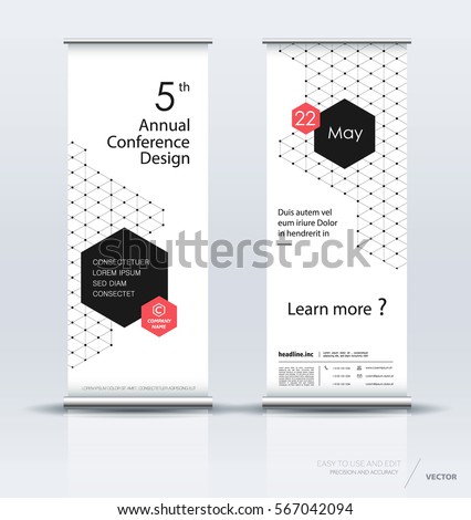 Minimalist multipurpose roll up banner design brochure flyer vertical template, vector x-banner and street business flag-banner, layout. Polygons on a white background Minimalist multipurpose roll up banner design brochure flyer vertical template, vector x-banner and street business flag-banner, layout. Polygons on a white background