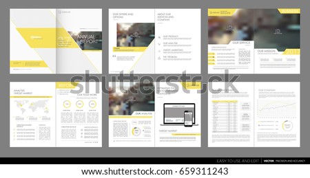 Design annual report, cover, vector template brochures, flyers, presentations, leaflet, magazine a4 size. Minimalistic abstract yellow templates - stock vector Design annual report, cover, vector template brochures, flyers, presentations, leaflet, magazine a4 size. Minimalistic abstract yellow templates - stock vector