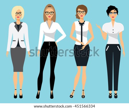 Cute Cartoon Illustration People Various Outfits Stock Vector 212730331 