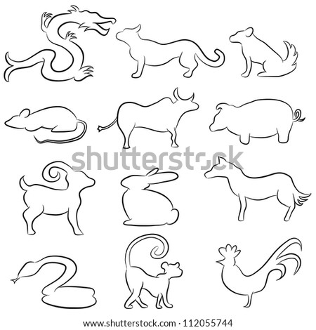 animal line drawings