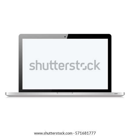 Laptop in macbook style gray color with blank touch screen isolated on white background vector illustration Laptop in macbook style gray color with blank touch screen isolated on white background vector illustration