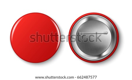 Red pin button, vector. Pin button set. Collection of realistic pin buttons. Red blank badge pin brooch isolated on white background. 3D vector style. Web button. Red pin button, vector. Pin button set. Collection of realistic pin buttons. Red blank badge pin brooch isolated on white background. 3D vector style. Web button.