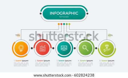 Presentation business infographic template with 5 options. Vector illustration. Presentation business infographic template with 5 options. Vector illustration.