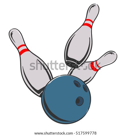 Cartoon Bowling Ball Pin Stock Vector 59155201 - Shutterstock