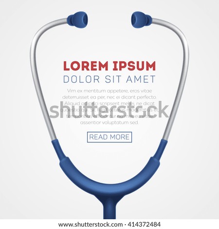 Medical vector background with stethoscope. Stethoscope medical, stethoscope equipment, medicine stethoscope illustration - stock vector Medical vector background with stethoscope. Stethoscope medical, stethoscope equipment, medicine stethoscope illustration - stock vector