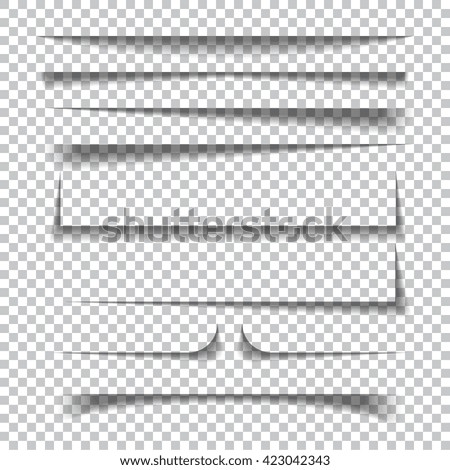 Transparent realistic paper shadow effects on checkered background. Vector illustration - stock vector Transparent realistic paper shadow effects on checkered background. Vector illustration - stock vector