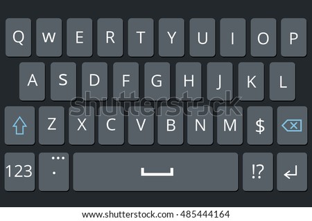 Smartphone keyboard, mobile phone keypad vector mockup. Keyboard for mobile device illustration Smartphone keyboard, mobile phone keypad vector mockup. Keyboard for mobile device illustration