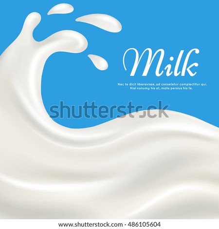 Milk with splashes realistic vector illustration. Pouring cream yogurt background Milk with splashes realistic vector illustration. Pouring cream yogurt background