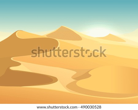 Desert dunes vector egyptian landscape background. Sand in nature illustration Desert dunes vector egyptian landscape background. Sand in nature illustration