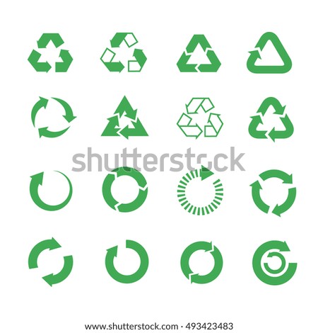 Recycle, raw materials vector icons set. Eco cycle nature illustration Recycle, raw materials vector icons set. Eco cycle nature illustration