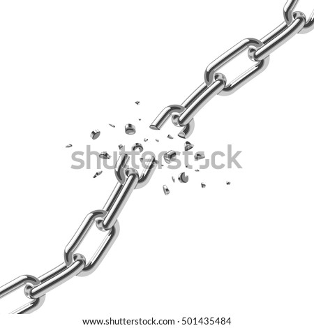Broken steel chain links freedom vector concept. Disruption strong steel illustration Broken steel chain links freedom vector concept. Disruption strong steel illustration