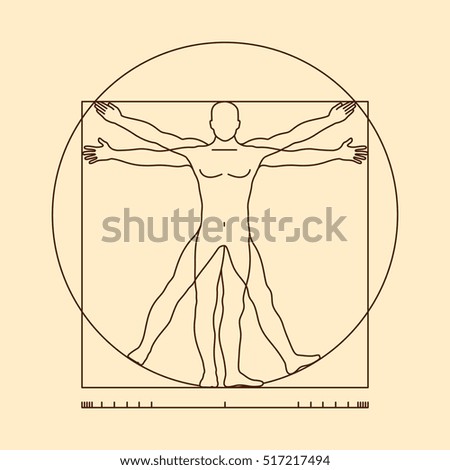 Leonardo da vinci vitruvian man form similar vector. Illustration of body man, classic proportion man Leonardo da vinci vitruvian man form similar vector. Illustration of body man, classic proportion man