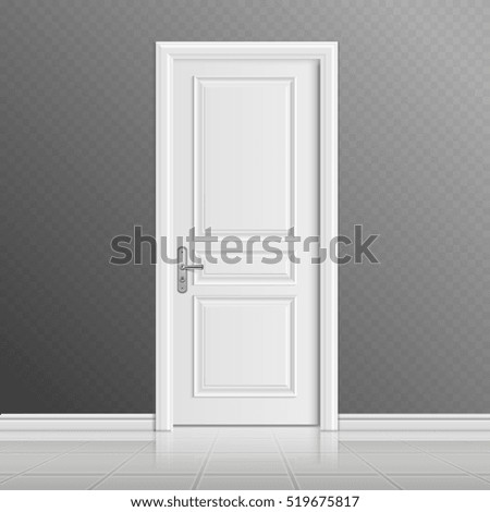 Closed white entrance door vector illustration Closed white entrance door vector illustration