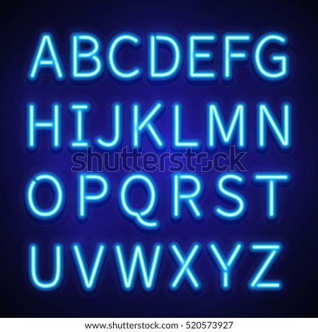 Glowing neon lights vector signs, typeset, letters, font, alphabet Glowing neon lights vector signs, typeset, letters, font, alphabet