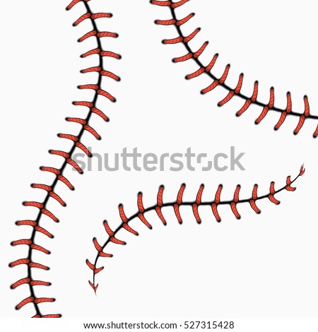Baseball stitches, softball laces isolated on white. vector set Baseball stitches, softball laces isolated on white. vector set