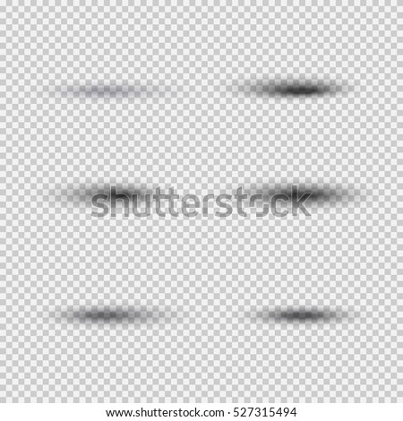 Transparent oval shadow with soft edges isolated on checkered background vector set. Transparent oval shadow with soft edges isolated on checkered background vector set.