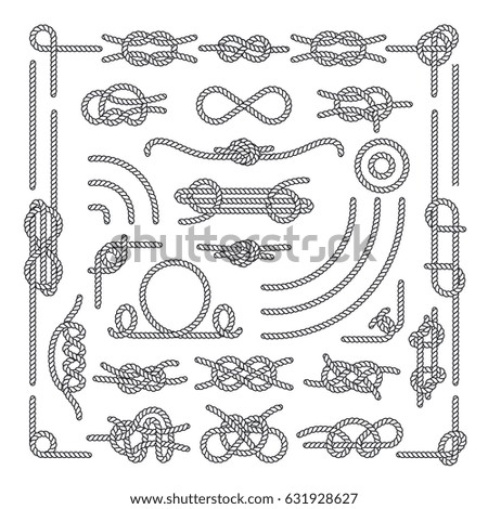 Nautical rope knots vector decorative vintage elements Nautical rope knots vector decorative vintage elements