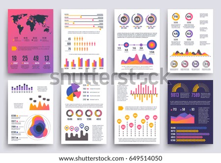 Graphical business report vector template with modern style charts and graphs Graphical business report vector template with modern style charts and graphs