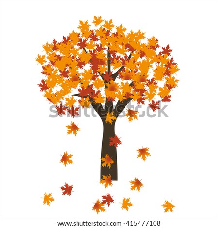 Beautiful Autumn Tree Your Design Stock Vector 61409362 - Shutterstock