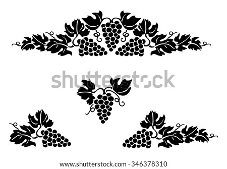 Vine Leaves Drawing Black White Stock Illustration 120213823 - Shutterstock
