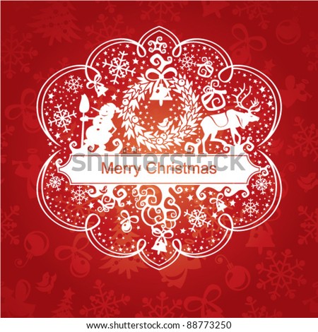 Christmas Greeting Card Deer Vector Illustration Stock Vector 151346099 - Shutterstock