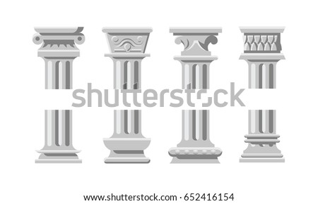 Single Greek Column Isolated On White Stock Vector 140506891 - Shutterstock