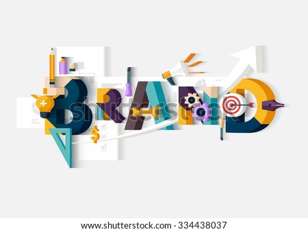 Brand word. Concept illustration. - stock vector Brand word. Concept illustration. - stock vector