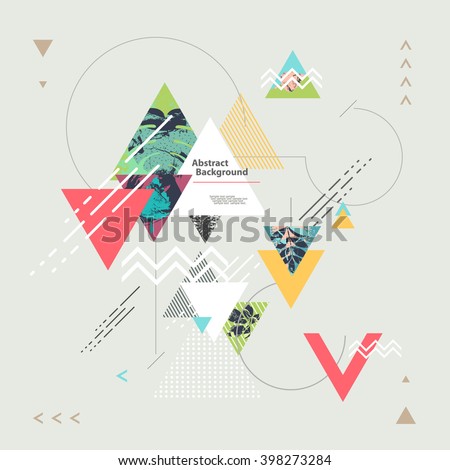 Floral abstract geometric background - stock vector Floral abstract geometric background - stock vector