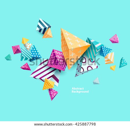Abstract colorful background with geometric elements - stock vector Abstract colorful background with geometric elements - stock vector