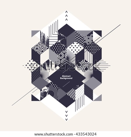 Abstract geometric background with square - stock vector