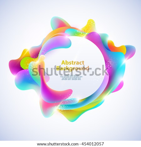 Abstract round banner. Plastic colorful shapes. Abstract round banner. Plastic colorful shapes.