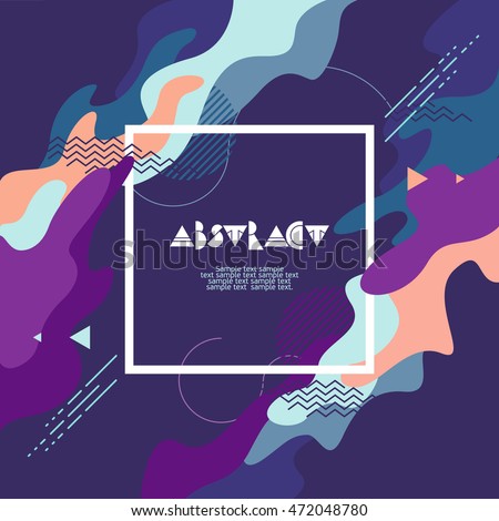 Abstract geometric background with square white frame Abstract geometric background with square white frame