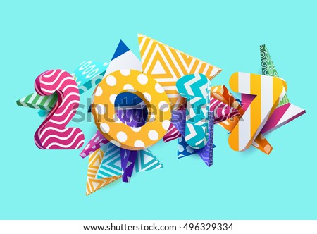 New year 2017. Colorful design.