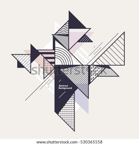 Abstract geometric composition with decorative triangles Abstract geometric composition with decorative triangles