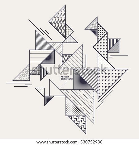 Abstract geometric composition with decorative triangles Abstract geometric composition with decorative triangles