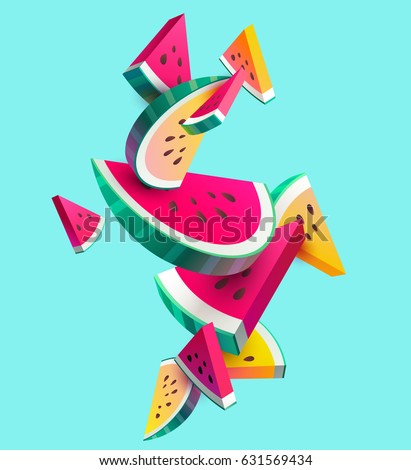 Fresh sliced watermelon fruit on bright background Fresh sliced watermelon fruit on bright background