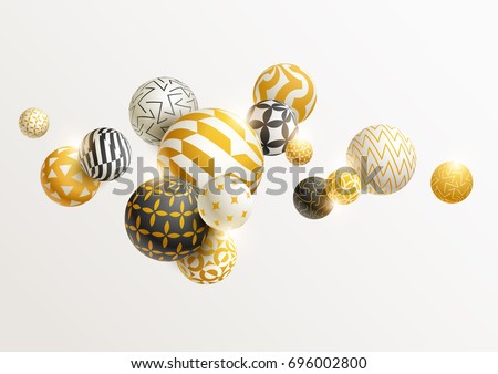 Gold and black 3D balls Gold and black 3D balls