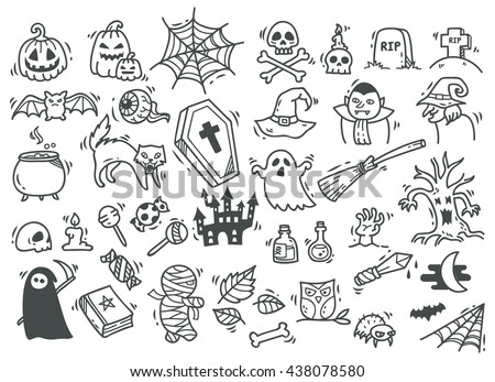 set of Halloween doodle - stock vector set of Halloween doodle - stock vector