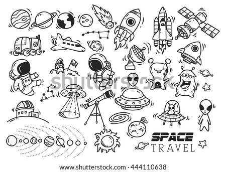 space themed doodle - stock vector space themed doodle - stock vector
