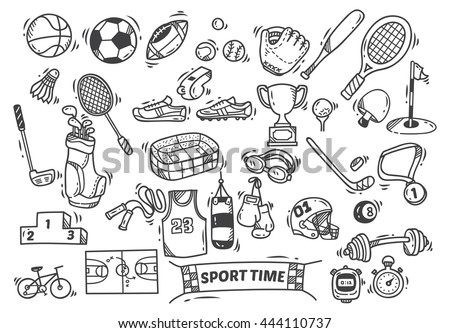 sport themed doodle - stock vector sport themed doodle - stock vector