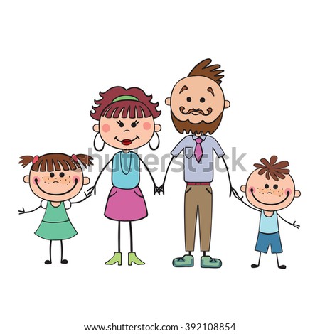 Illustration 3d Family Vector Playful Mood Stock Vector 104885579 