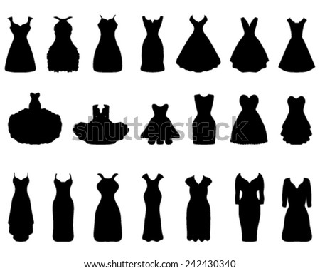 Silhouette Woman Fashion Clothes Dress Icon Stock Vector 296030660