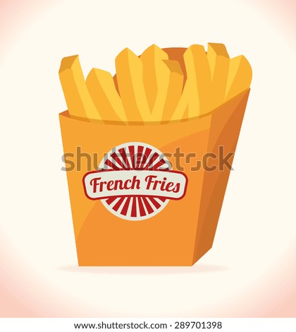 Poster French Fries Lettering Tasty Crispy Stock Vector 340782155