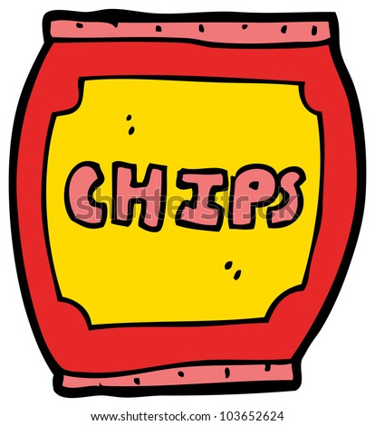 Raster Version Cartoon Chips Packet Stock Illustration 94462150