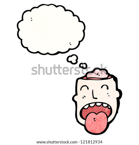 Cartoon Head Exposed Brain Stock Vector Shutterstock