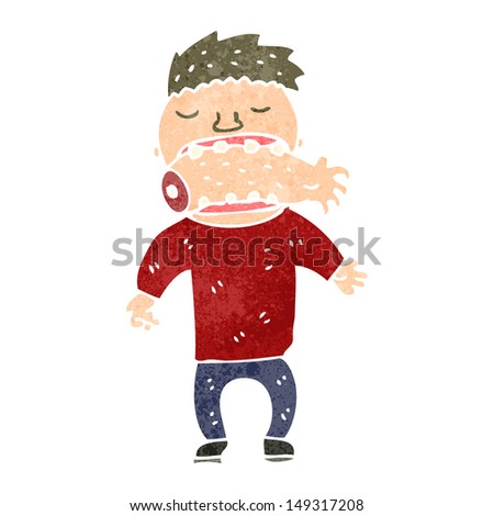 retro cartoon cannibal man - stock photo