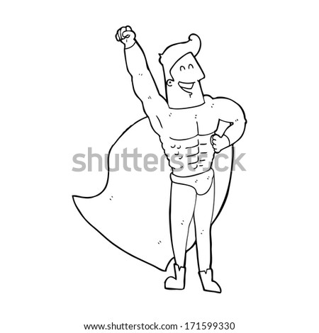 Super Hero Power Man Cartoon Doodle Stock Vector 514520875 Shutterstock