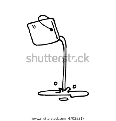 quirky ink drawing of spilling paint - stock vector